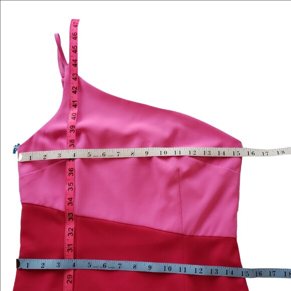 Petal + Pup Women’s One-Shoulder Colorblock Maxi Dress Pink US 6 - Picture 8 of 10